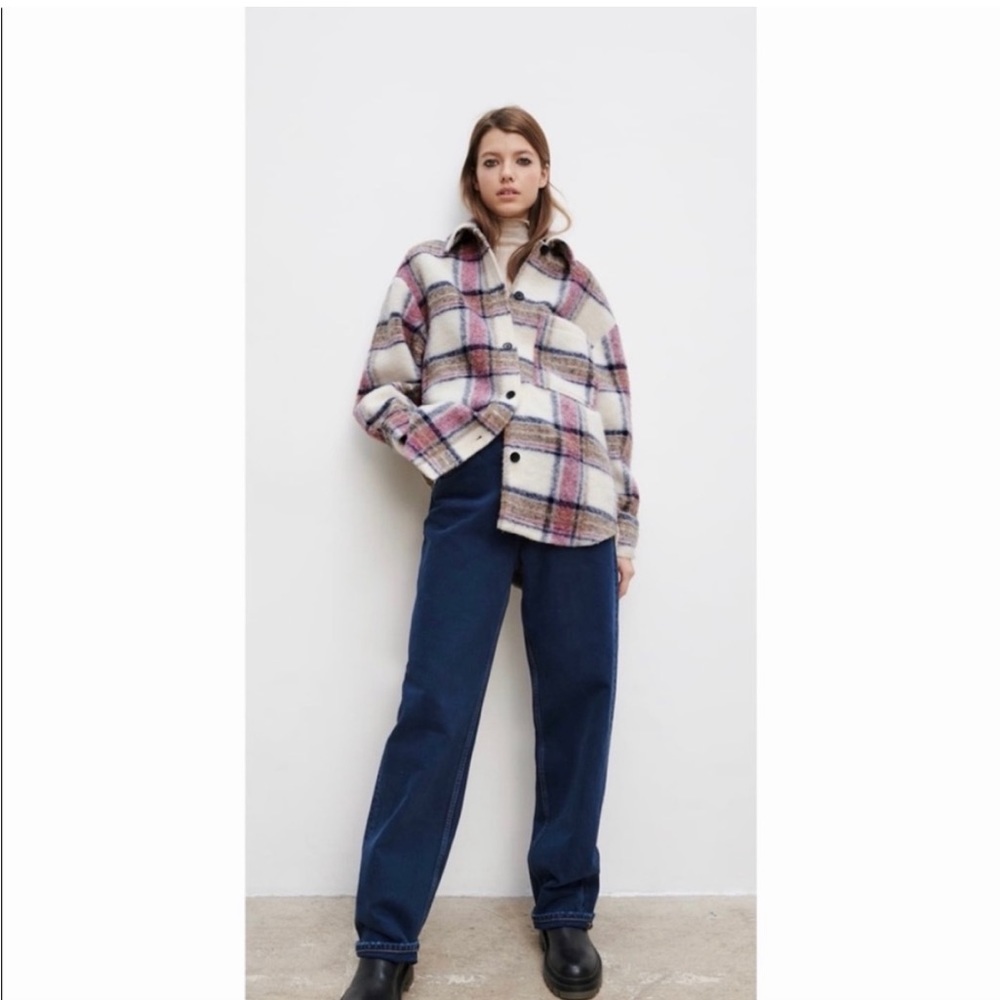 Zara Plaid Wool Overshirt